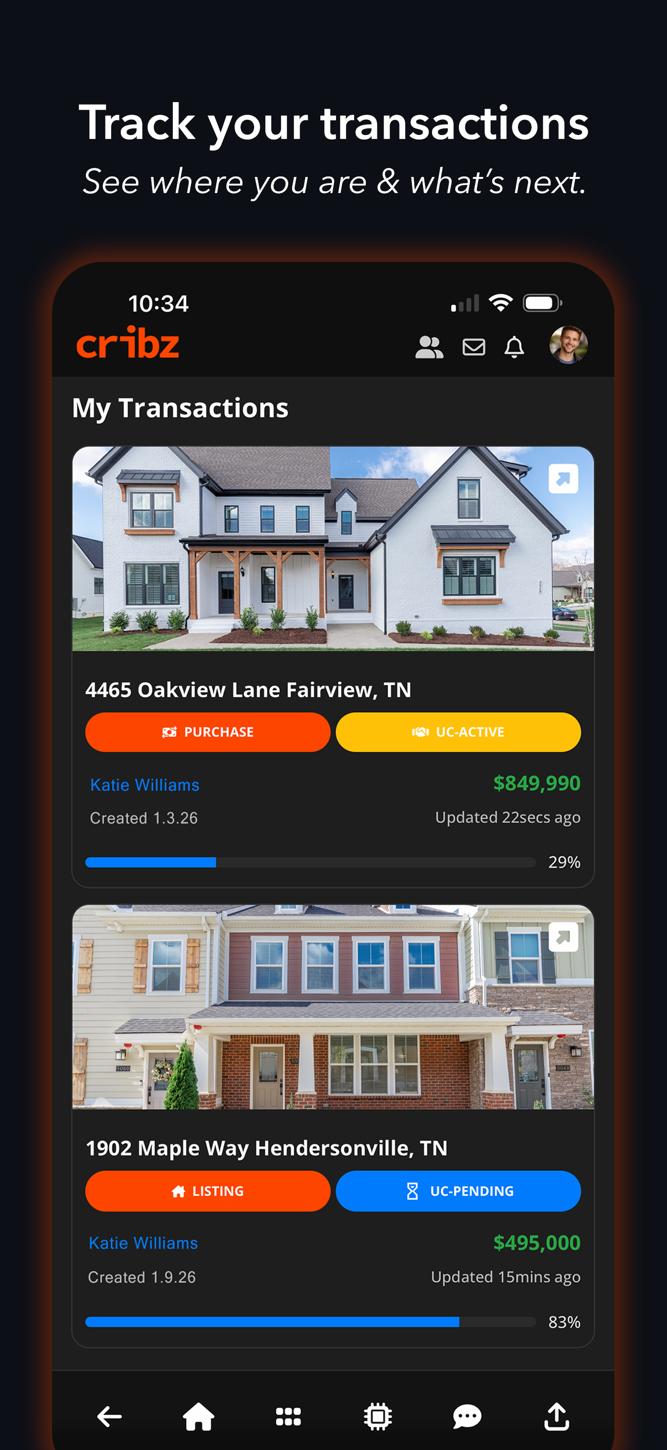 Transactions and timelines